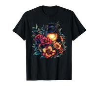 Rustic Lantern Surrounded by Colorful Flowers T-Shirt