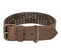Rustic leather dog collar with studs Trixie