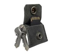 Rustic Leather Switch Cartridge Game Keychain / SD Card / Guitar Pick Holder Handmade by Hide & Drink :: Charcoal Black