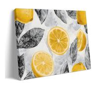 Rustic Lemon Canvas Wall Art, Yellow Fruit Art Painting Print for Kitchen, Wall Art Hanging Paintings for Farmhouse Dining Room Restaurant Wall Decor 12x18inch(30x45cm)