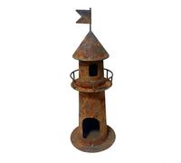 Rustic Lighthouse Candle Holder Set Iron Tealight Holders for Living Room Decoration Coastal Home Decor Table Centerpiece 29.6x11cm