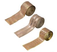 Rustic linen and wire Christmas ribbon for decorating wreaths, trees, holiday crafts, floral garlands, and table arrangements, suitable for indoor and outdoor use (Mixed style)