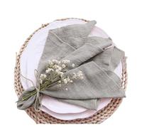 Rustic Linen Napkin 10pcs Cotton Cloth Napkins Gauze Fabric Blue 30x30cm for Wedding Party Birthday Tea Towel Table Shower Christmas Napkins(Gray)