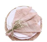 Rustic Linen Napkin 10pcs Cotton Cloth Napkins Gauze Fabric Blue 30x30cm for Wedding Party Birthday Tea Towel Table Shower Christmas Napkins(Meat pink)
