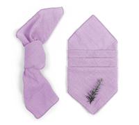 Rustic Linen Napkin 96pcs 30x30cm Retro Gauze Cotton Napkin Green Sewing Edge Tea Towel Wedding Party Christmas Table Decor Burrs Napkins(Purple)