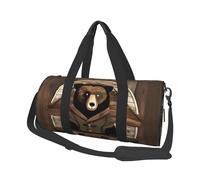 Rustic Lodge Bear Canvas travel bag, large capacity, can be carried on the shoulder