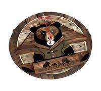 Rustic Lodge Bear Christmas Tree Skirt 30" Fashion Holiday Accessories Suitable for Halloween and Christmas