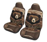 Rustic Lodge Bear Dua Sarung JOK Mobil,*, Sarung JOK Mobil Depan, Cocok Untuk Sebagian Besar Mobil, SUV, Truk, Van, Dll.