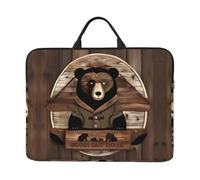 Rustic Lodge Bear Graphic Laptop Sleeve - (16.5 x 12.2 inches) Shockproof Portable Laptop Sleeve