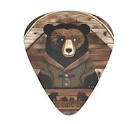 Rustic Lodge Bear Guitar Plectrums Classical Triangle Bass Acoustic And Electric Guitar Plectrums For Guitarists 12 Pieces