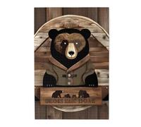 Rustic Lodge Bear Picture puzzle.Wooden Jigsaw Puzzle for Adults, Unique Wall Art Decor Gift