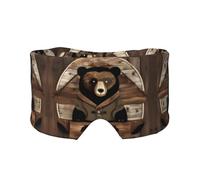 Rustic Lodge Bear Printed Sleep Eye and Ear Masks (26.8Ã-4.3 inches) Suitable for Travel, Yoga, Deep Rest Indoor and Outdoor