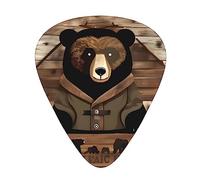 Rustic lodge bear the 12-piece guitar picks include three picks: thin, medium and heavy. suitable for electric, acoustic and bass guitars of all strengths