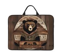Rustic Lodge Bear13-14 Inch Laptop Bag, Shockproof Laptop Sleeve with Padding, Water-Resistant Oxford Cloth Portable Laptop Carry Bag for Notebook Tablet
