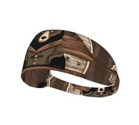 Rustic Lodge BearPrinted headband, unisex, suitable for daily face washing, makeup application, yoga, and exercise.