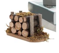 Rustic Log Detail - Tiny Fireplace Prop Decoration | Realistic Miniature Wood Stack Toy Accessory Set with Handcrafted Pieces for Living Room Scene Layout Display