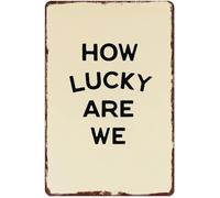 Rustic Lucky We Are Sign 8x12 Inch