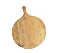 Rustic Mango Wood Chopping Board, Round Serving Board with Rope Handle, Natural Brown (Large 50cm)