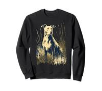 Rustic Meadow Lab Pit Mix Dog Nature Art Design Sweatshirt
