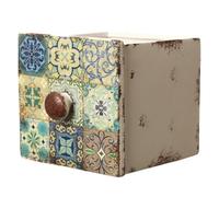 Rustic Mediterranean Pot, Tile Pattern Ceramic Fake Drawer Colourful Moroccan Plant Pot, Succulent Planter, Flower, Herb, Cactus Pot Cover, Housewarming Gift, Houseplant Lovers Gift