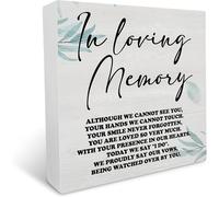 Rustic Memorial Poem Wooden Box Sign In Loving Memory Although We Cannot See You Home Shelf Decor Gift Home Decor 5x5 Inch