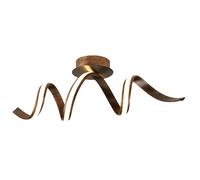 Rustic Metal and Opal Twist LED Ceiling Light Rust