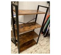 Rustic Metal Bookcase Industrial Storage Shelf Unit Small Vintage Display Shelf Cabinet