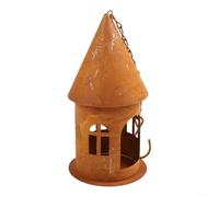 Rustic Metal Castle Candle Holder: Iron Hanging Decor for Home, Living Room Centrepiece, Wedding Party Ornament, 8.27x3.94 Inch