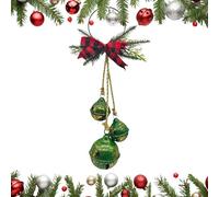 Rustic Metal Christmas Tree Bells | Festive Bow Tree Decorations Country Style | Sturdy Metal Bells for Outdoor Front Door, Wall, Fireplace and Decoration