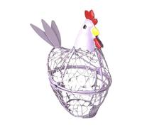 Rustic Metal Egg Basket For Kitchen, Hen Shaped Chicken Egg Holder For Countertop, Decorative Wire Eggs Basket For Fruit Vegetable, 7.48x6.69x2.95 Inch