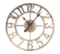 Rustic metal For outdoor wall clock featuring vintage design, weather resistant material, and silent operation for various spaces (A)