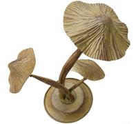 Rustic Metal Painted Mushroom Garden Decor, 3-Pack Outdoor Yard Art Statues with Base Stake, Weather-Resistant Iron Lawn Ornaments for Patio & Landscape, Brown, 27x21.5cm
