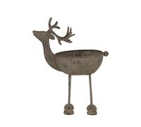 Rustic Metal Reindeer Bowl - Handcrafted Decor & Serveware