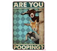 Rustic Metal Signs for Home Decor Funny Goat Poster Are You Pooping Nice Butt Wall Art Your Napkins Farming Animal Lovers Tin Sign 8x6 inch