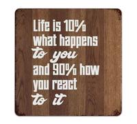 Rustic Metal Signs Outdoor Life' Is 10% What Happens to You And 90% How You React to It Home Decor Garage Signs for Restaurants Terrace Home Art Poster Gift for Kitchen 12x12 Inch