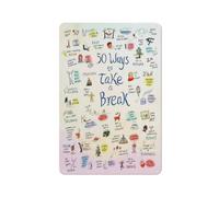 Rustic Metal Tin Sign 50 Ways To Take A Break - Take A Bath, Listen To Music, Go To A Body Of Water, Watch The Stars Aluminum Sign Home Wall Decor 8x12 Inch