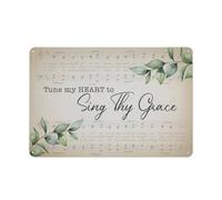 Rustic Metal Tin Sign Christian Wall Decor Poster Wall Art Sheet Music Tune My Heart to Sing Thy Grace Wall Art Posters for Home Living Room Bedroom Office Decor 8x12 Inch