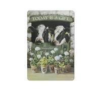 Rustic Metal Tin Sign Farmhouse Cow Wall Art Country Farm Cattle Hummingbird Pictures Wall Decor Cow Motivational Quotes Print Cow Decorations Artwork For Living Room Bathroom Bedroom 8x12 Inch