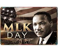 Rustic Metal Tin Sign Great African American Man Martin Luther King Jr Rustic Wall Decor Retro Advertising Plaque Metal Tin Sign Home Decor Metal Sign Gift for Friends Family Women Girl 12x16 Inch