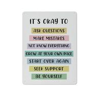 Rustic Metal Tin Sign It'S Okay To Ask For Help Wall Art Decor, School Psychologist Poster Office Decor, Counselor Office Decor, Counselling Art Psychology Calming Corner Calm Wall Art 12x16 Inch