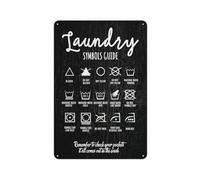 Rustic Metal Tin Sign Laundry Symbols Guide Wall Art Remember To Check Your Pocket Black Wood Pattern Wall Print Laundry Room Home Office Bathroom Decor Funny Meaningful For Woman Men 8x12 Inch