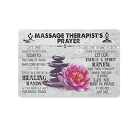 Rustic Metal Tin Sign Massage Therapist Decor Wall Art Rustic Zen Stone Flower Relaxation Pictures Wall Decor Massage Sign Painting Prints Artwork Decorations For Spa Room Beauty Salon 8x12 Inch
