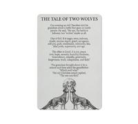 Rustic Metal Tin Sign Motivational Quote Inspirational Two Wolves Painting Wall Art Office Home Decor Positive Wolf Poster Picture Artwork 8x12 Inch