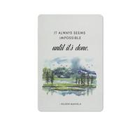 Rustic Metal Tin Sign Positive It Always Seems Impossible Until It'S Done Quote Print Wall Art Home Office Decor Watercolor Inspirational Painting Poster 8x12 Inch