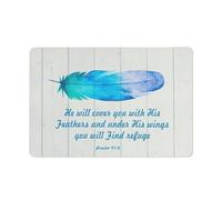 Rustic Metal Tin Sign Psalm 914 Bible Verse Wall Art,He Will Cover You With His Feathers Christian Artwork Picture Poster Decor For Home Bedroom Living Room 8x12 Inch