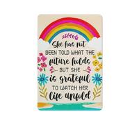Rustic Metal Tin Sign She Is Grateful To Watch Her Lifeold Wall Art,Colorful Flower Rainbow Girls Motivational Motto Poster Print For Girls Sister Bedroom Living Room Dorm Wall Decor 8x12 Inch