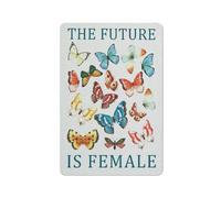 Rustic Metal Tin Sign The Future Is Female Wall Art,Feminist Equality Inspirational Quotes Wall Art For Girl Women Sisters Office Apartment Bedroom Home Wall Decor 8x12inch