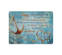 Rustic Metal Tin Sign Under The Ocean, You are My Best Friend and Other Half Couple Landscape Prints, Wall Art for Bathroom Kitchen Home Decoration 12x16 Inch
