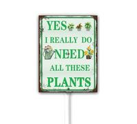 Rustic Metal Yard Signs Yes I Really Do Need All These Plants Funny Retro Garden Tin Sign Outdoor Gardening Sign Aluminum UV Printed Easy Mounting Waterproof Sturdy 12X15CM
