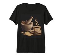 Rustic Mortar Pestle Spices Coffee Recipe Art Premium T-Shirt